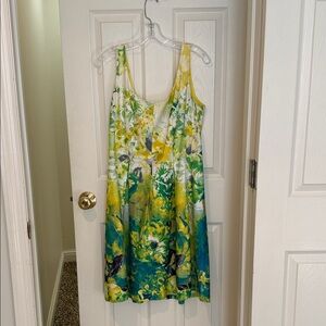 Nine West Yellow & Green Floral Sundress